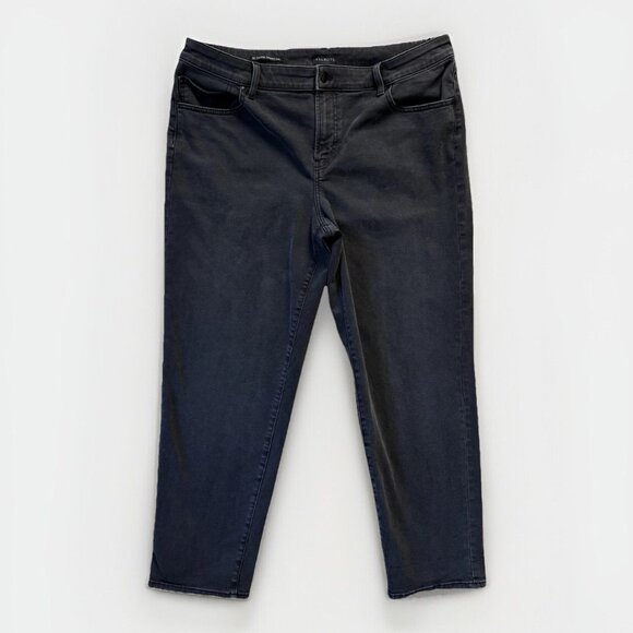 Talbots Jeans Womens 16 Black Everyday Relaxed Lined Mid Rise Aspen Wash Classic - Picture 1 of 11
